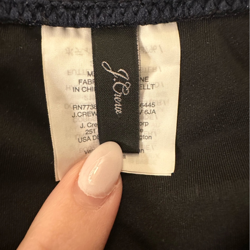 J. Crew Navy Ruffle Deep-V One-Piece Swimsuit - Picture 8 of 9